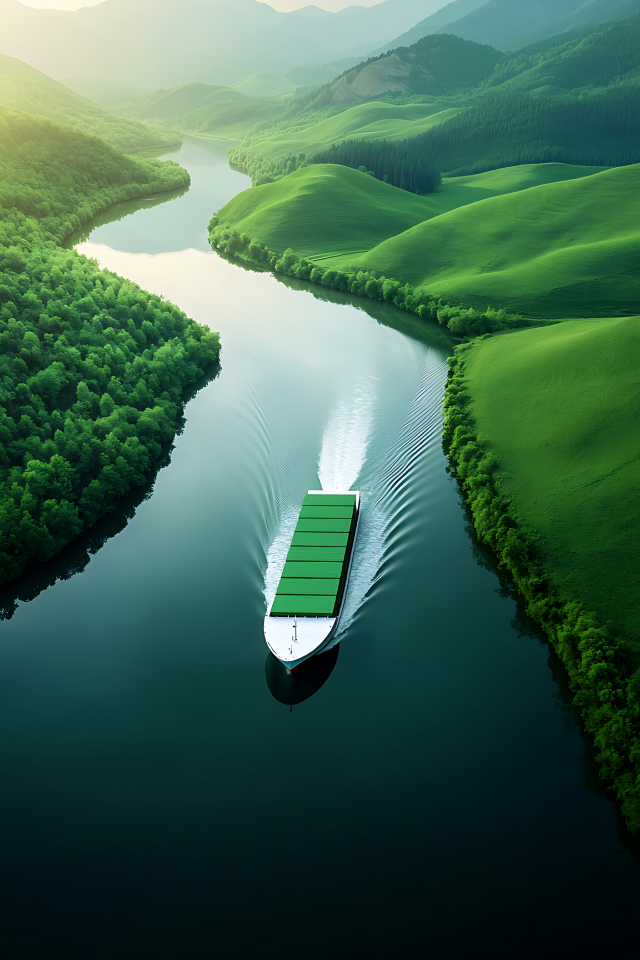 solarpowered-cargo-ship-passing-through-canal-surrounded-by-green-hills.jpg